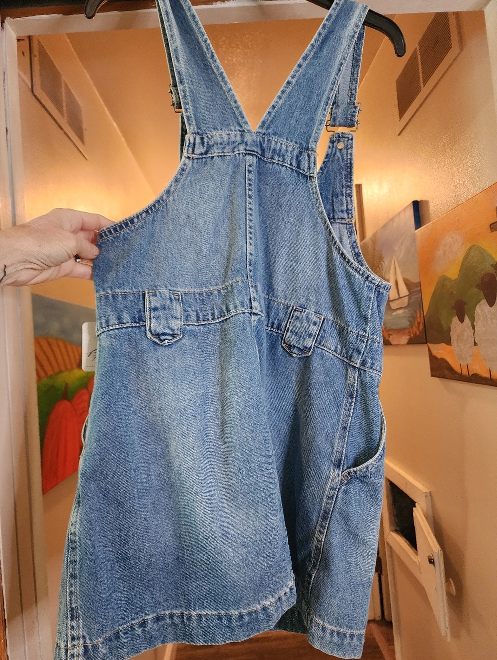 Free People Denim Button-Front Overall Dress - Light-medium Blue - Picture 5 of 7